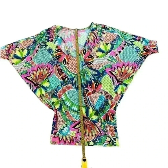 Trina Turk Recreation Resort Tropical Bright Colorful Shirt Tunic Dress Top XS - Picture 8 of 12
